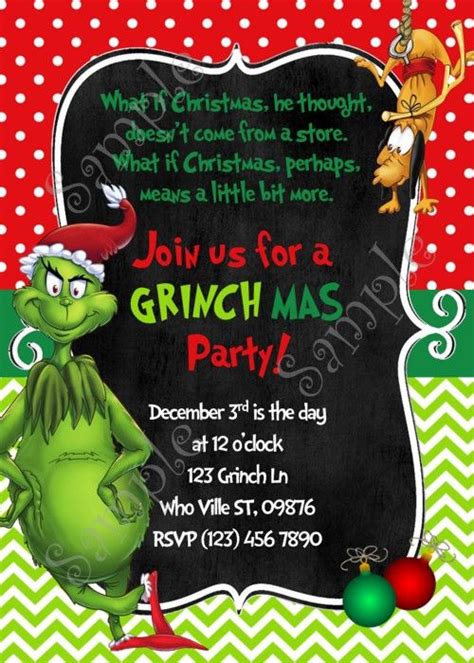 Grinch Christmas Party Invitation Free Grinchmas Card Grinch