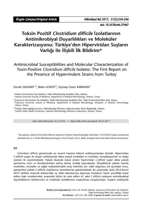 Pdf Antimicrobial Susceptibilities And Molecular Characterization Of