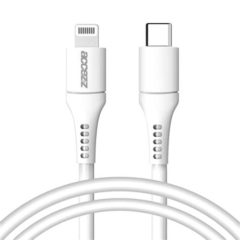 Accezz Câble Lightning Vers Usb C Certifié Mfi 1 Mètre Blanc Ploonk était