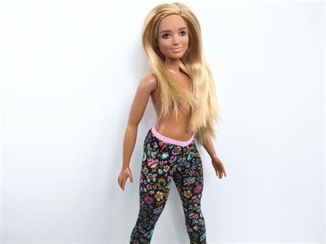 Floral Black Leggings For Curvy Barbie Doll Barbie Clothes Etsy