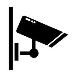 Cctv Camera Silhouette Icon Royalty Free Vector Image