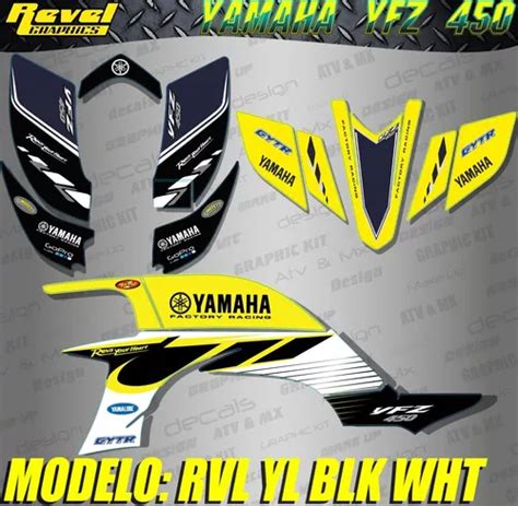 Kit Calcos Gráfica Yamaha Yfz 450 Carb Amarillo Envio Gratis en venta