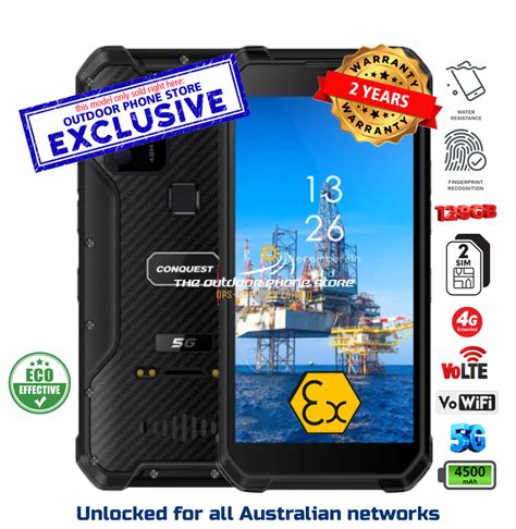 Conquest S21 ATEX 5G Rugged Phone Intrinsically Safe 8 128GB