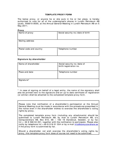 Proxy Form Template Fill Out Sign Online DocHub