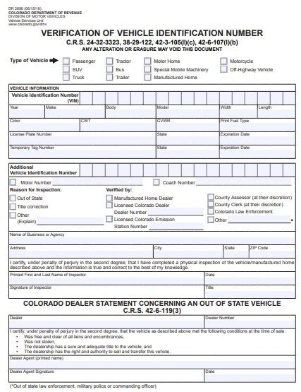 Free Printable Vin Vehicle Identification Number Verification Forms