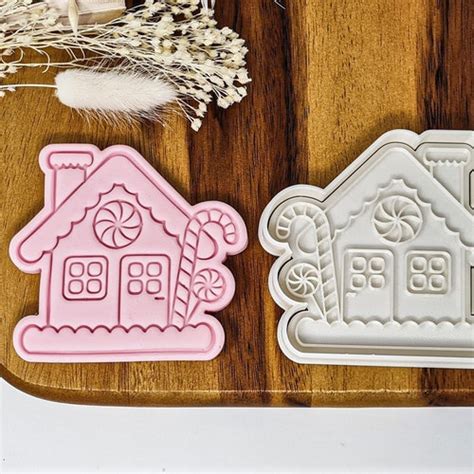 Gingerbread House Cookie Cutter Stamp Etsy