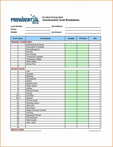 50 Building A House Cost Spreadsheet Ufreeonline Template