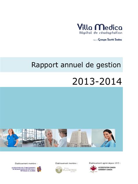 Fillable Online Rapport Annuel De Gestion Hpital De Radaptation Villa