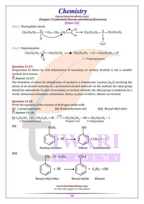 Ncert Solutions For Class Chemistry Chapter Alcohol Phenol Ether