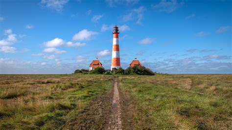 Fotos Deutschland Westerheversand Natur Leuchtturm Himmel X