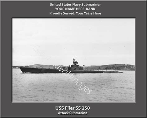 Uss Flier Ss 250 Submarine Photo ⋆ Personalized Us Navy Ship Prints