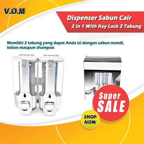 Jual VOM Dispenser Sabun Cair 2 In 1 With Key Lock 2 Tabung Double