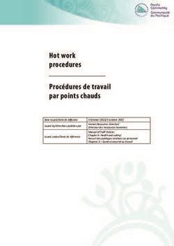 Hot work procedures Procédures de travail par points chauds NET