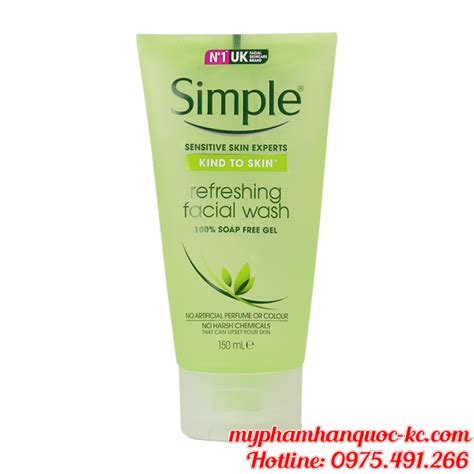 Sữa Rửa Mặt Simple Kin To Skin 150 Ml Dành Cho Da Dầu Mụn