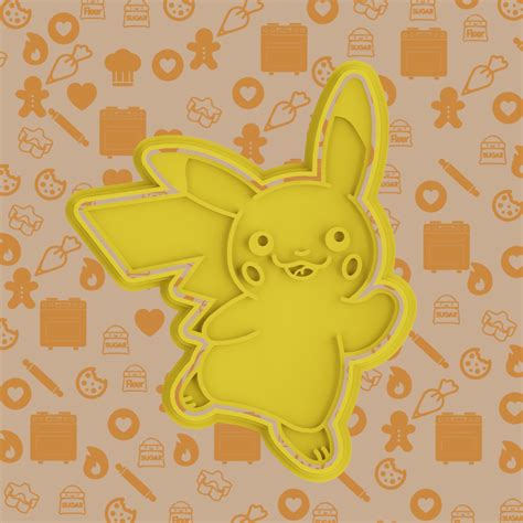 Fichier STL emporte pièce pikachu pokemon 2 Design imprimable en 3D à