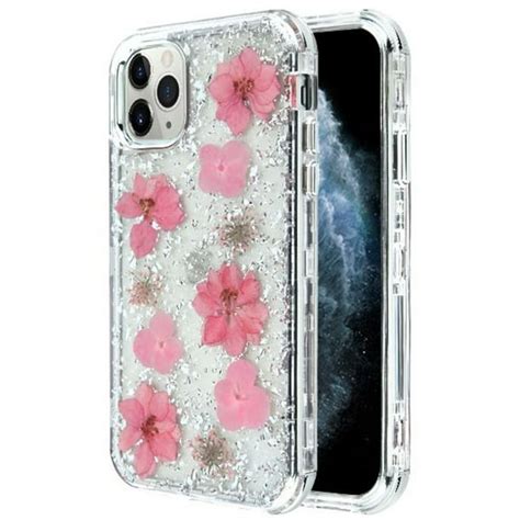 For Apple Iphone 11 Pro Case By Insten Tuff Kleer Flowers And Flakes Dual Layer [shock