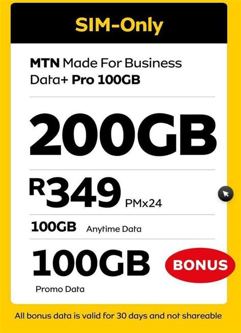 Mtn Made For Business Data Pro Gb Sim Only Offer At Mtn