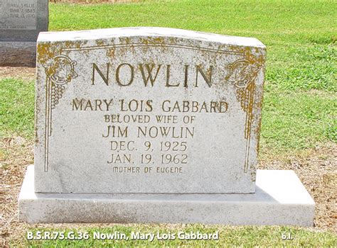 Mary Lois Gabbard Nowlin 1925 1962 Find A Grave Memorial