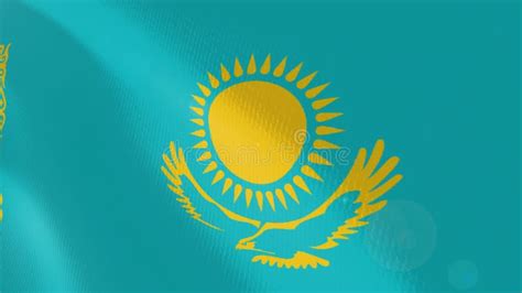 Realistic Kazakhstan Flag Is Waving D Animation National Flag Of