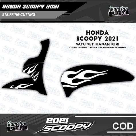 Jual Cutting Stiker Striping Honda Scoopy Design Api Hot Wheels