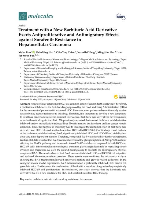 PDF Treatment With A New Barbituric Acid Derivative Exerts