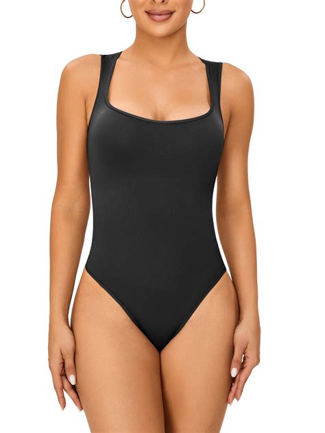 SHCKE Bodysuits For Women One Piece Tummy Control Shapewear Bodysuit