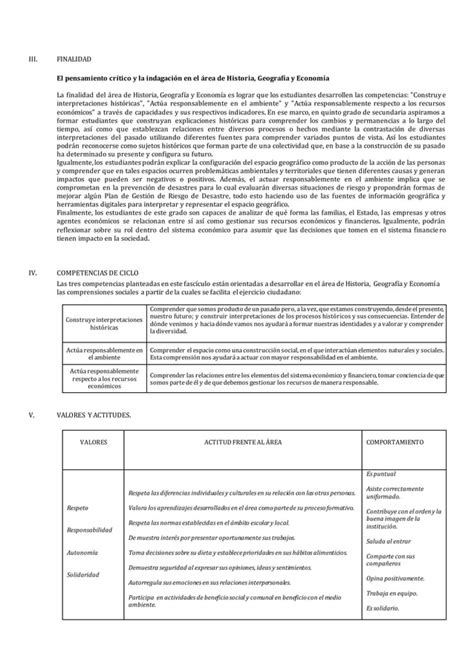 Programación Anual de Historia Geografía y Economía Quinto Grado 2017