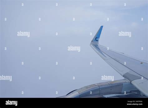 Newark Nj 11 Nov 2019 View Of The Blue And White Winglet Of An