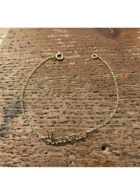 Bracciale In Oro 18kt Con Nome A Filo Personalizzabile