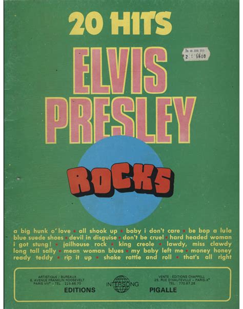 Sebo Do Messias Livro Elvis Presley Rocks 20 Hits Partituras