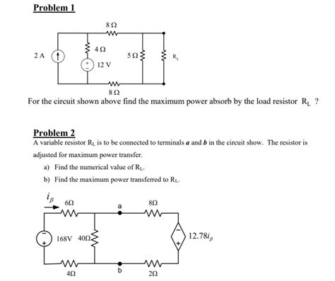 Solved For The Circuit Shown Above Find The Maximum Power Chegg