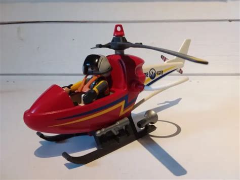 Playmobil Petit H Licopt Re Dintervention Pompiers Feu Caserne City