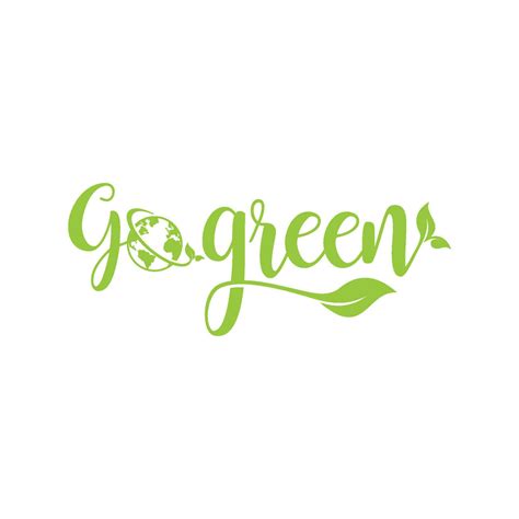 Modern Go Green Environment Label Logo Illustration In Isolated White ...