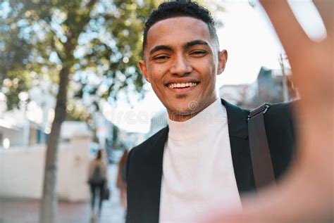 Selfie Peace Sign And Portrait Of Business Man In City For Social