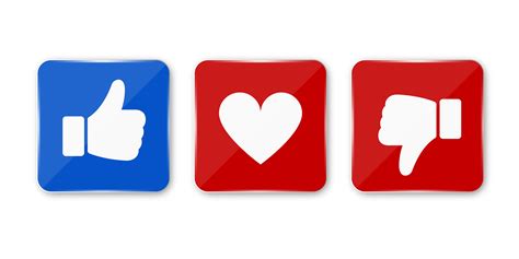 Thumb Up Down And Heart Icon Vector Like Dislike And Love Icon