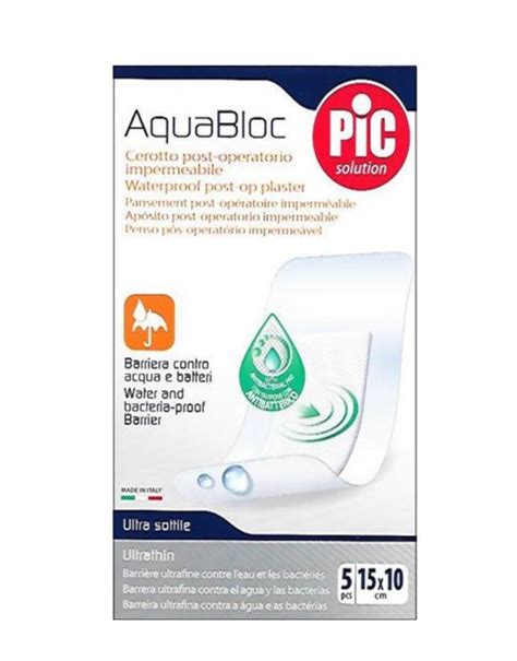 Aqua Bloc Cerotto Post Operatorio Impermeabile Di PIC 5 Pcs 15x10cm