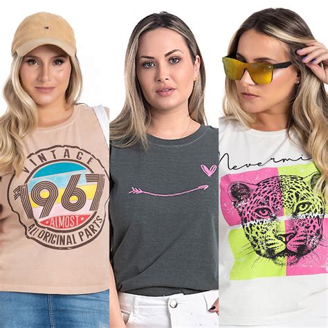 Blusa T Shirt Estonada Camiseta Feminina Algod O Estampada Manga