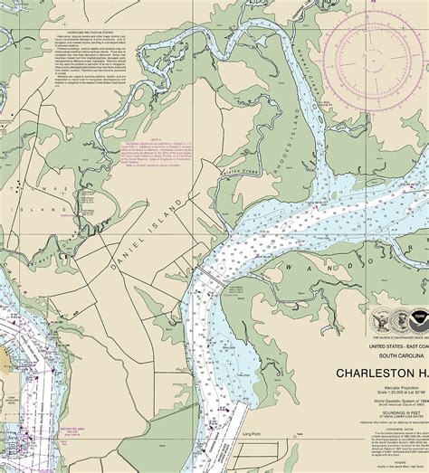 Noaa Nautical Charts Of Charleston Harbor Shipyard And Etsy