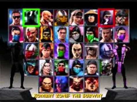 Mortal Kombat Trilogy Character Select Screen Youtube