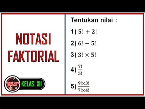 Notasi Faktorial Materi Dan Contoh Soal Youtube