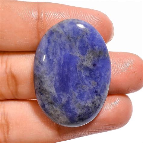 Natürlicher Sodalith Cabochon Edelstein seltene Qualität blau Etsy de