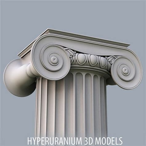 19 Beautiful Ionic Column 3d Model Free Promo Mockup