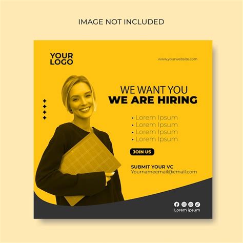 Premium Vector | Job vacancy square banner or social media template