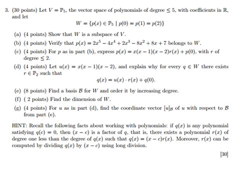 Solved Let V P 5 The Vector Space Of Polynomials Of