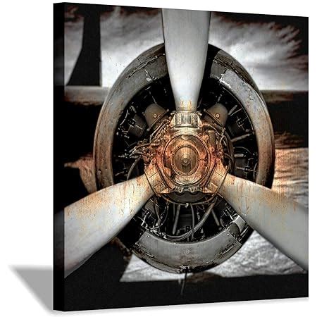 Amazon Klvos Pieces Retro Canvas Wall Art Propeller Aircraft