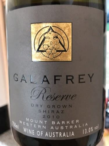 Galafrey Dry Grown Reserve Shiraz Vivino US