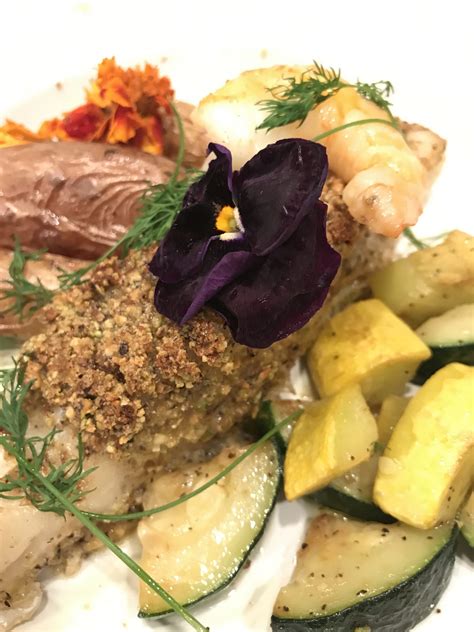 Pistachio Crusted Sea Bass With Crabmeat Stuffing Wildside Adventures Llc