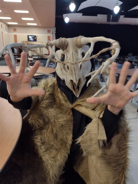 My Friends Homemade Wendigo Cultist Costume Mask Was Made By Him The