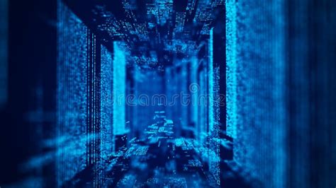 Abstract Wireframe Tunnel Blue Wormhole 3D Portal Grid Futuristic