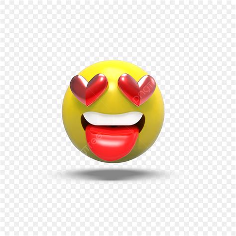 Render Emoji 3d Images Happy Face With Love Eyes 3d Render Emoji